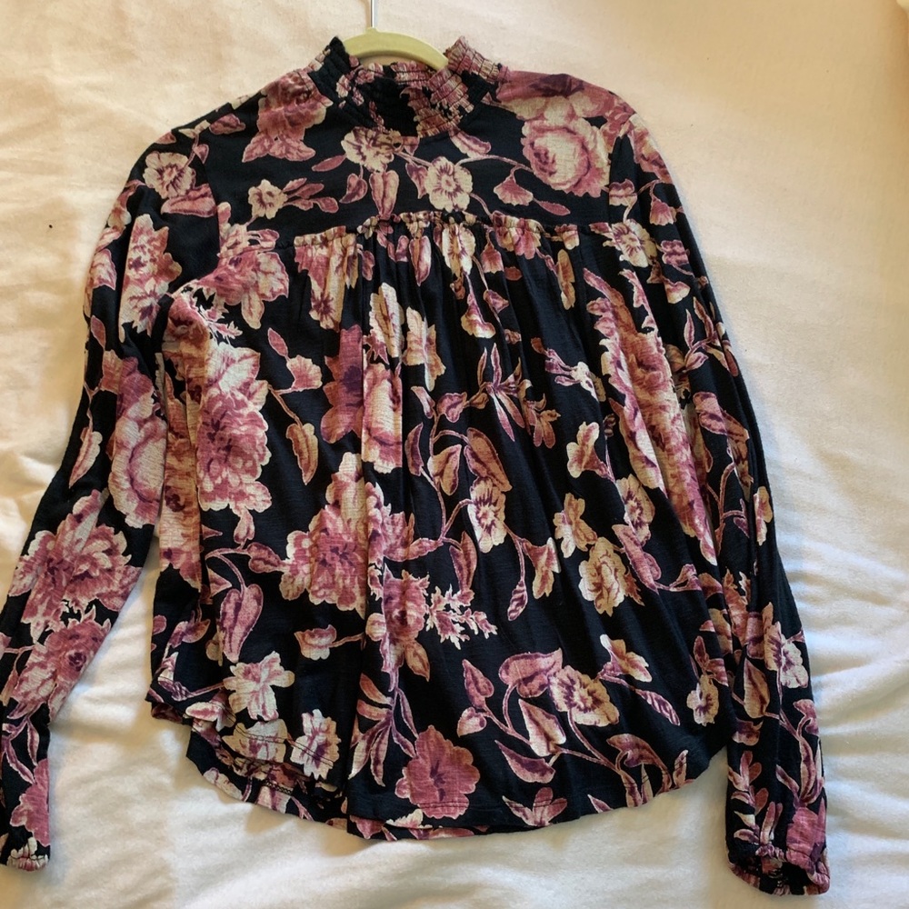 luck brand floral blouse